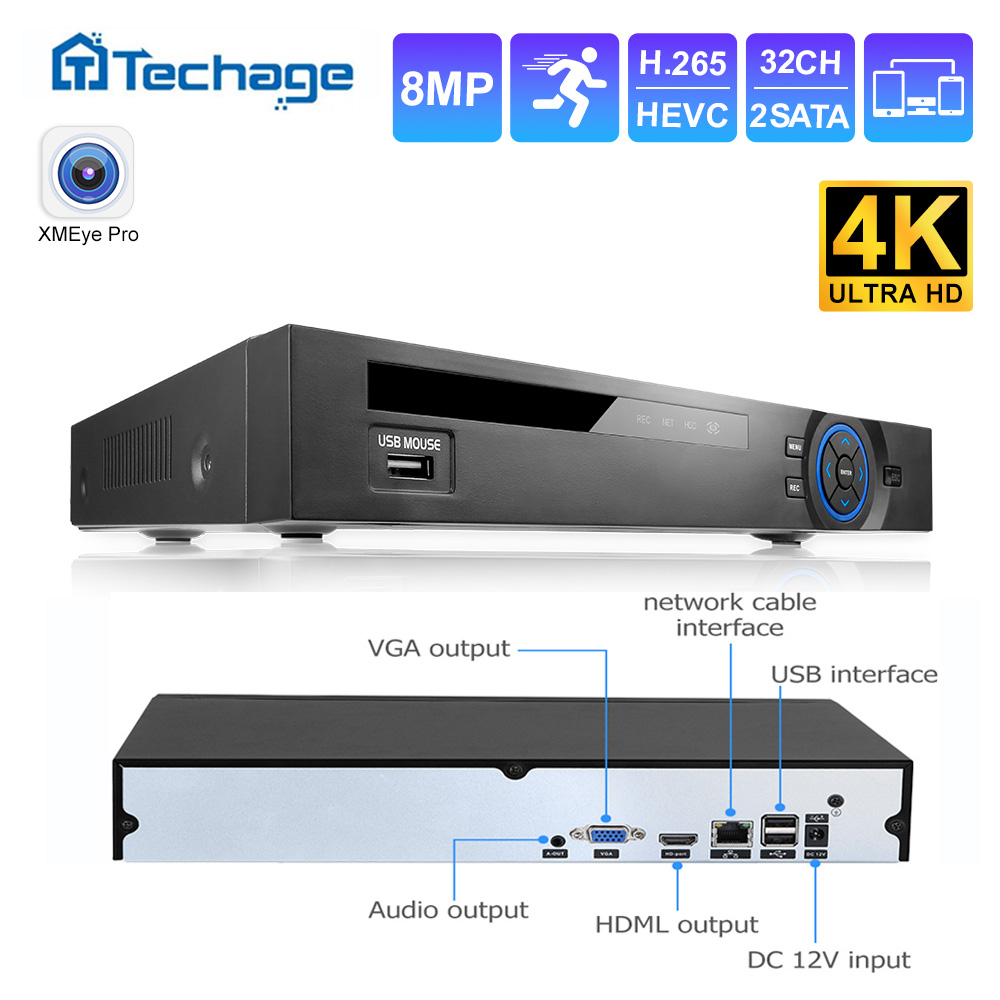 Security Ip Camera - Techage UHD H.265 Enregistreur réseau NVR