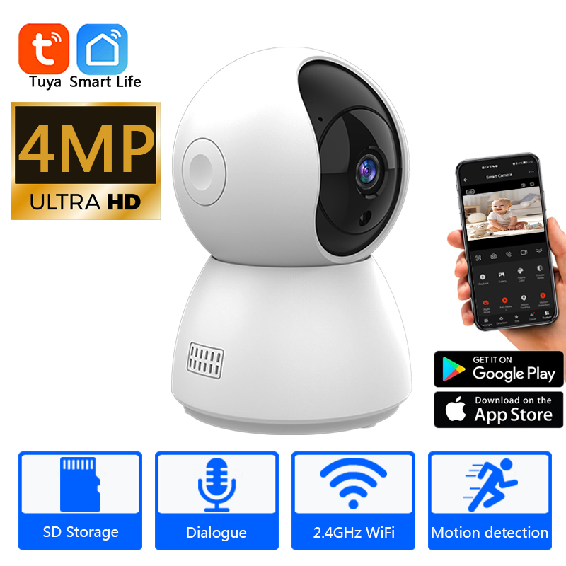Smart Home Battery Camera Ezviz - HD 4MP Tuya Smart Mini WiFi