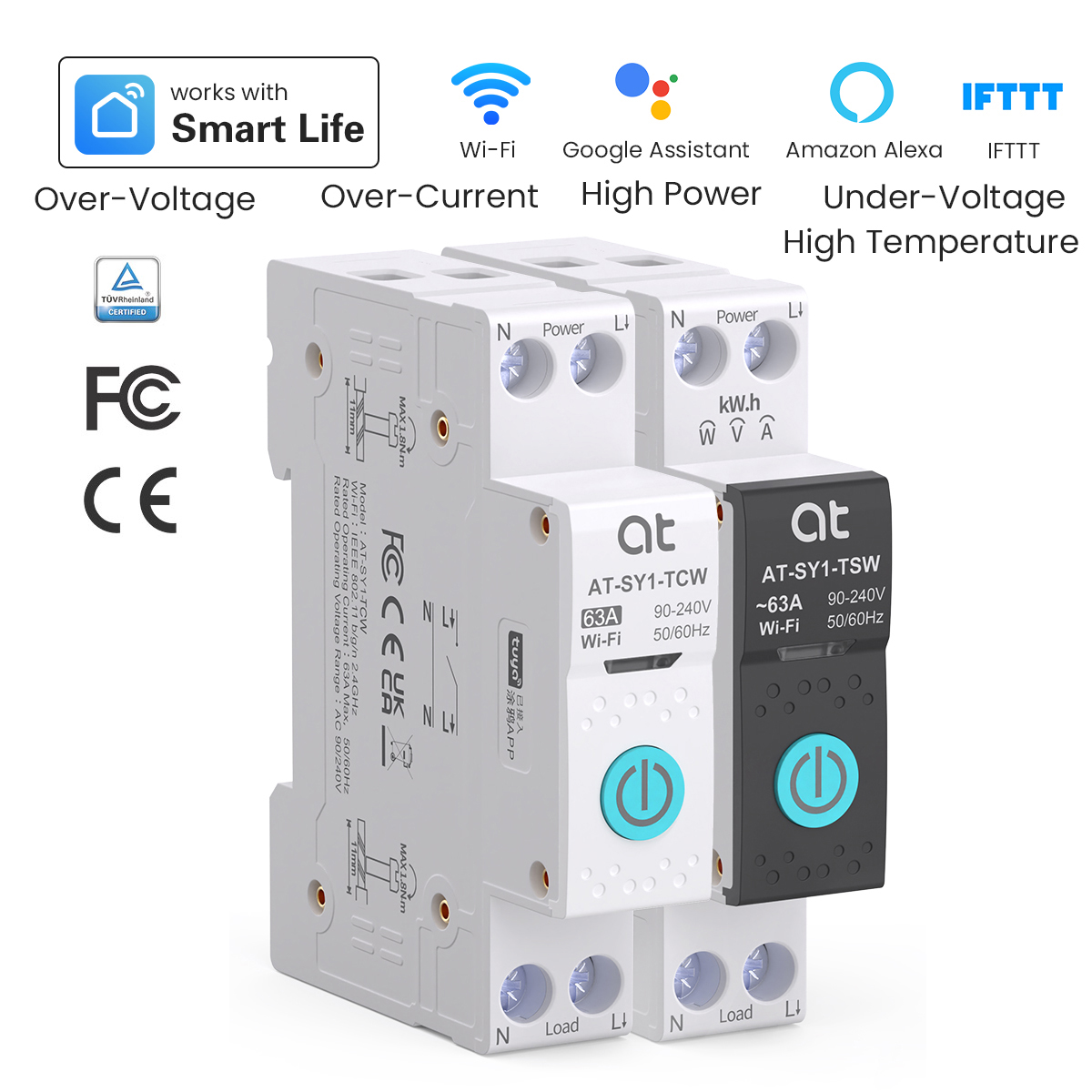 Tuya Smart Switch - Disjoncteur WiFi intelligent Tuya 1P +