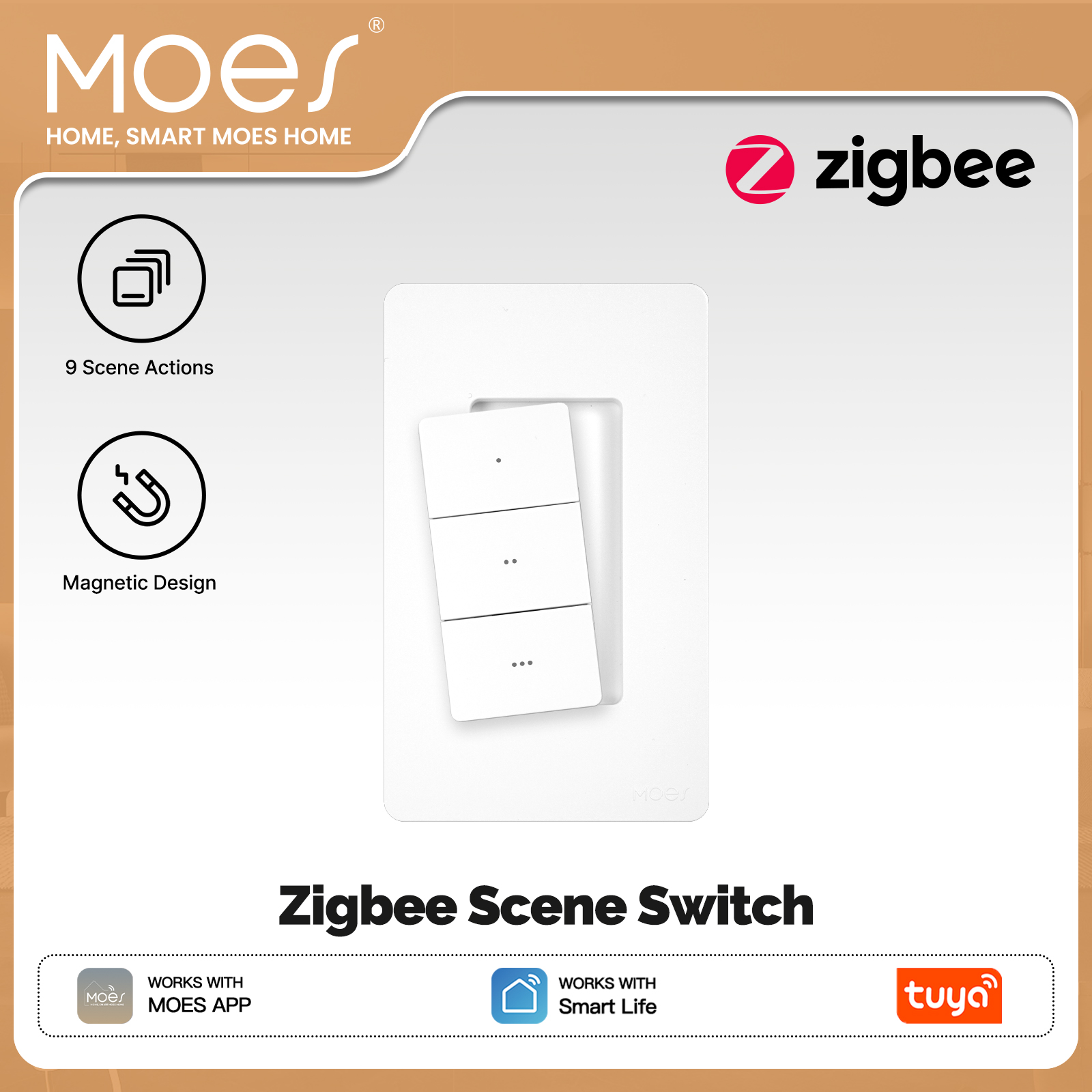 Tuya Smart Switch - Interrupteur de Scène Intelligent Sans Fil