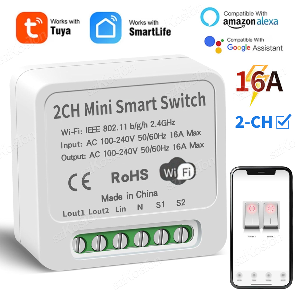 Tuya Smart Switch - 16A Tuya WiFi Module de commutation