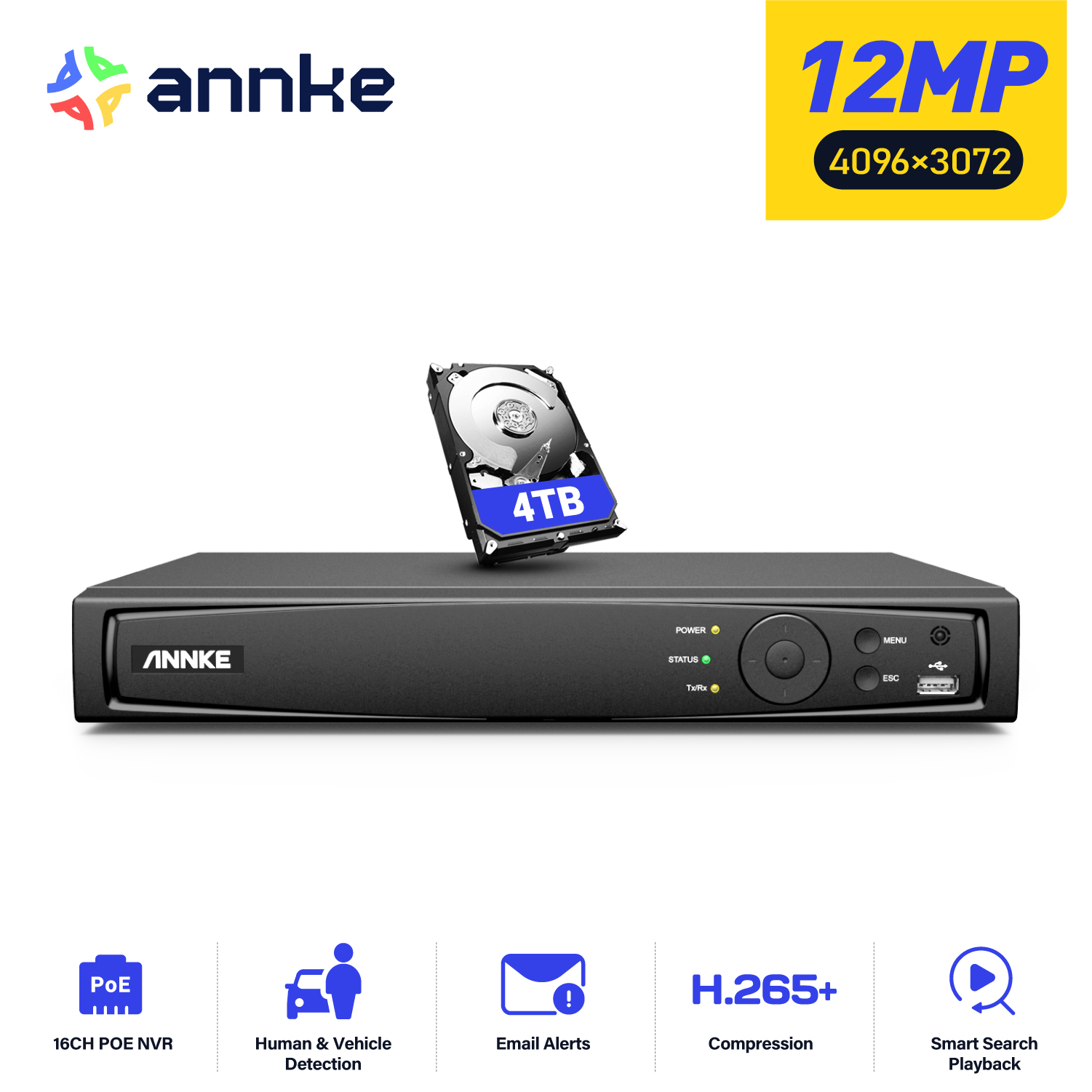 Security Ip Camera - ANNKE 12MP POE NVR enregistreur vidéo