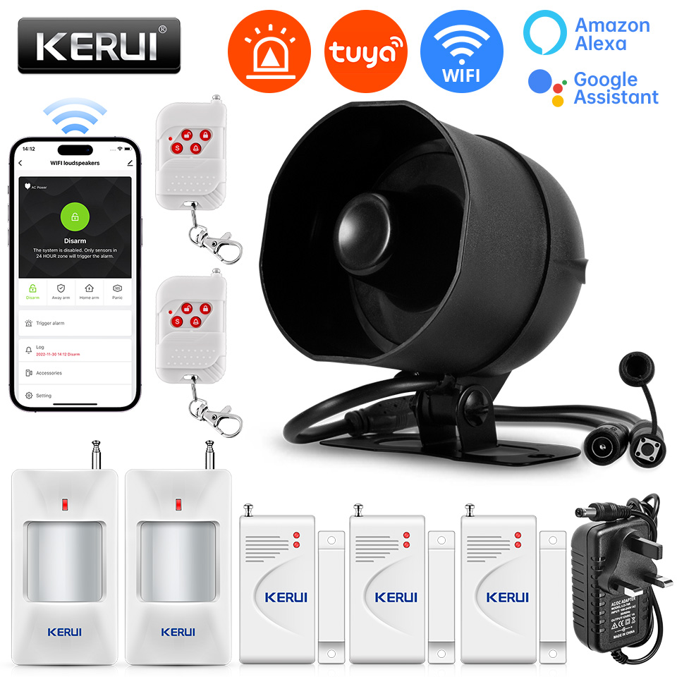 Smart Home Demo Kit - KERUI – système d'alarme sirène 120db,