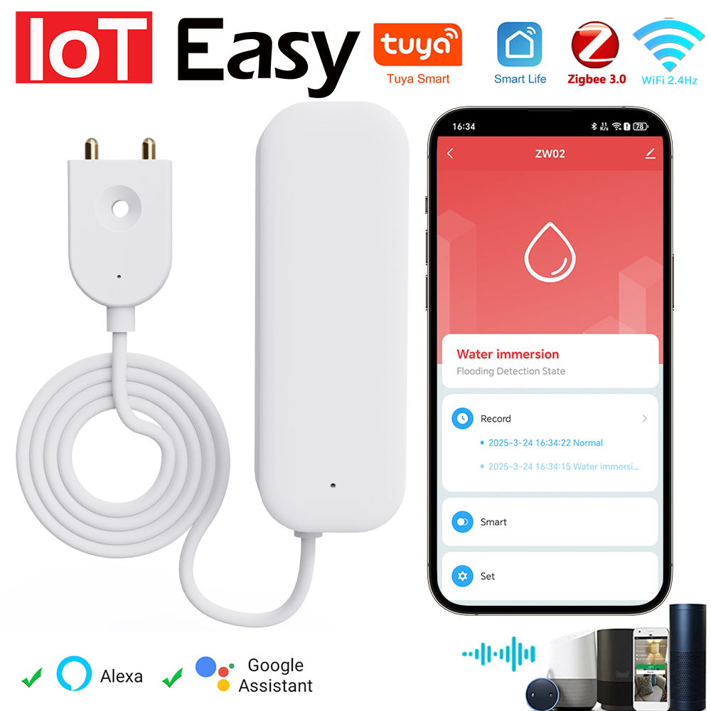 Smart Home Features - Tuya WiFi ZigBee capteur d'eau alarme