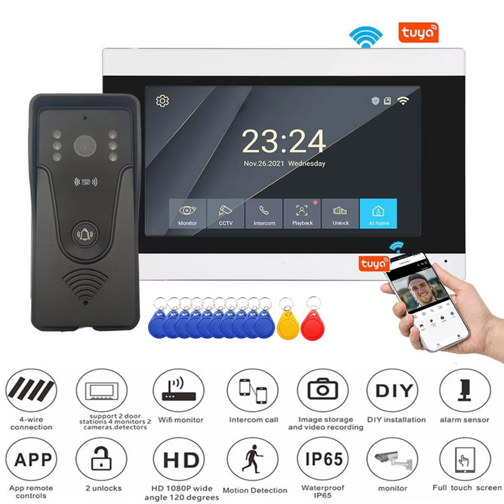 Smart Home Battery Camera Ezviz - Tuya-Sonnette vidéo sans fil à écran