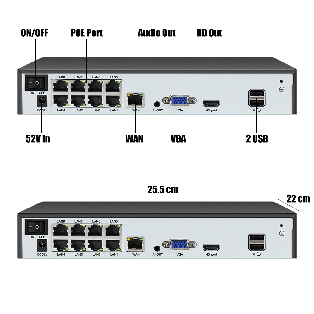 Détection faciale H.265 8ch *  - Security Ip Camera avis et prix
